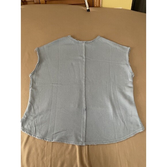 Free People WE THE FREE Blue Terry Cloth Drop Tail Muscle Tank, Medium NWOT - Picture 9 of 11